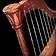 Carved Harp of Exotic Wood